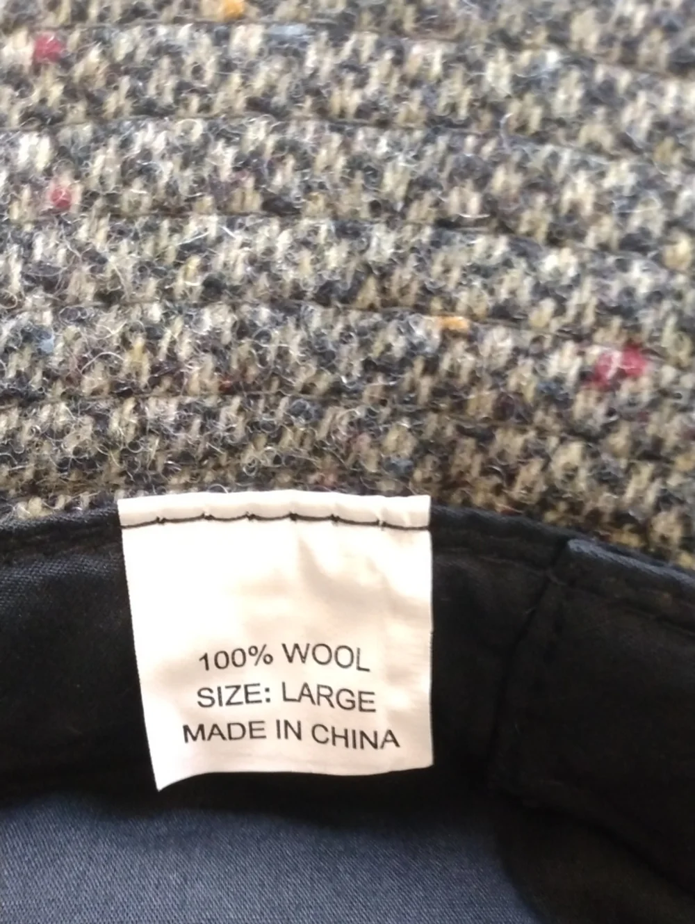 100% Wool Brown Barleycorn Tweed Bucket Hat (Crushable) - Large
